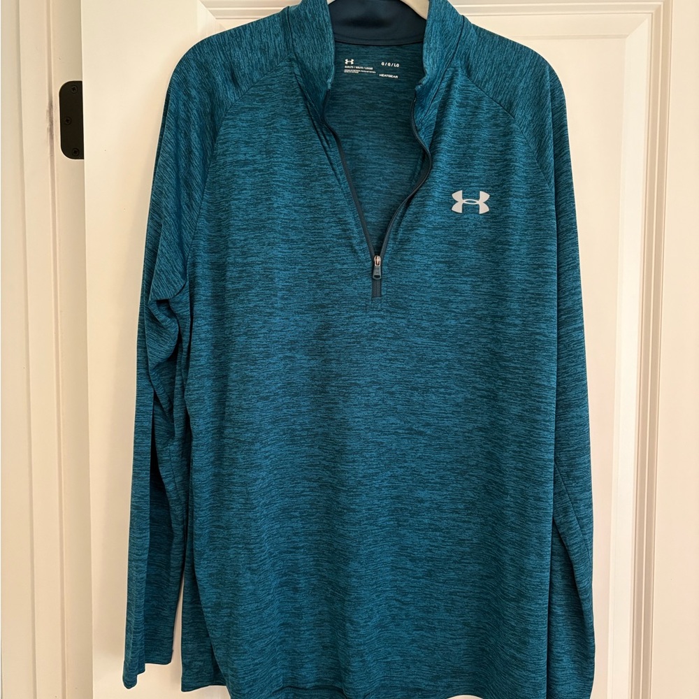 Under Armour Blue Heathered Quarter-Zip Top